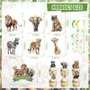 Mpanwen Safari Jungle Birthday Party Decorations, 125 Pcs Safari Zoo Animal Theme Party Supplies for Baby Boys - Backdrop, Cupcake Toppers, Palm