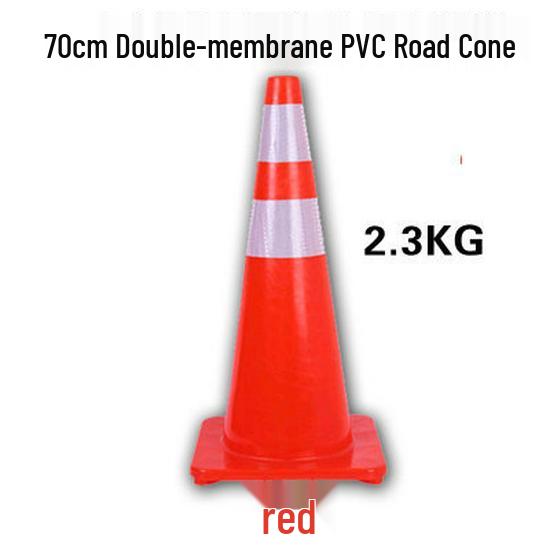 70cm Reflective PVC Road Safety Cone with Rubber Base