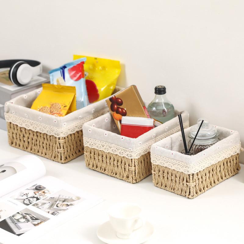 Coș de depozitare din ratan în stil japonez, pentru bucătărie, fructe, mâncare, pâine, diverse, organizator, ratan, picnic, cutie de depozitare