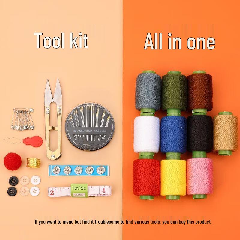 Portable Sewing Kit with Transparent Box