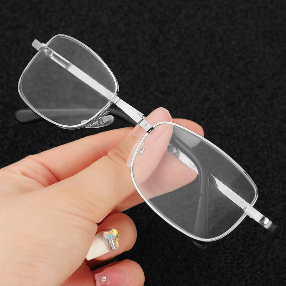 Folding Reading Glasses With Case Fashion Metal Frame Folded Foldable Presbyopia Eyeglasses Women Men Magnifying Eyewear +1-+4