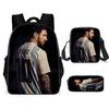 Sac à dos scolaire imprimé Messi pour étudiant Sac à dos Satchel C Luo pour Neymar Ensemble trois pièces