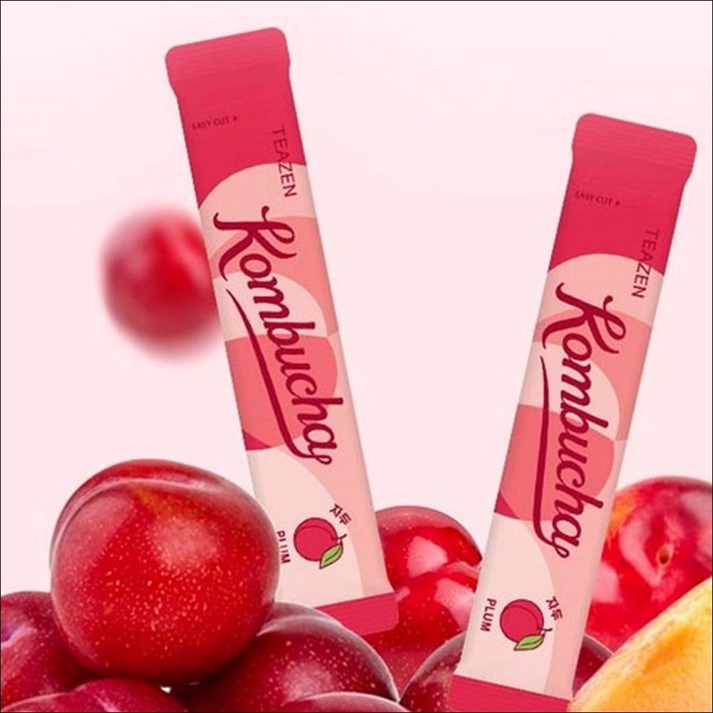 TEAZEN Kombucha Plum Flavor (5g x 30 Sticks / 5g x 50 Sticks) - Alpha-CD Formula