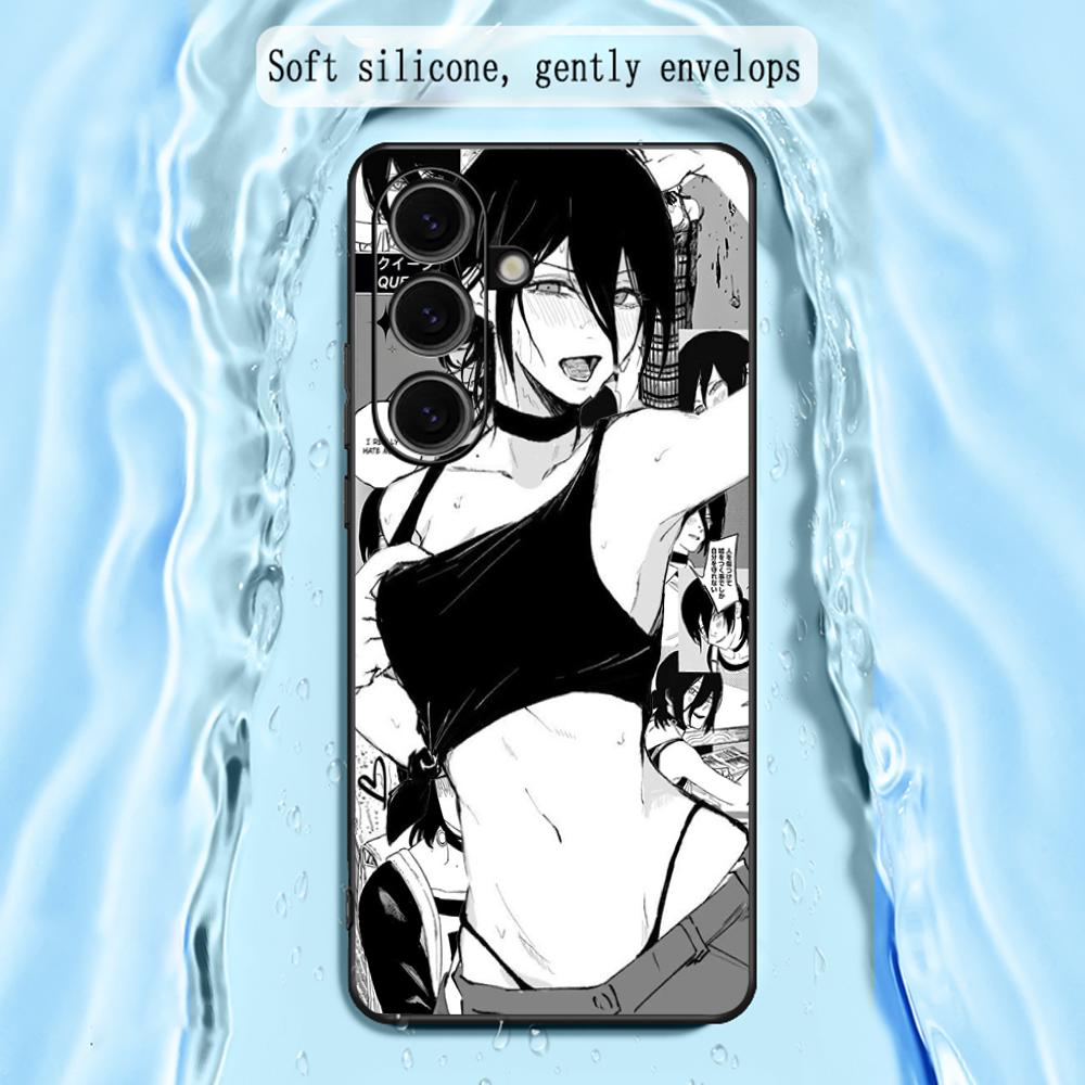 Reze Cool Japan Anime Girl Pattern Phone Case For Samsung Galaxy S25 S24 S23 S22 S21 S20 Plus Ultra Note20 Soft Black