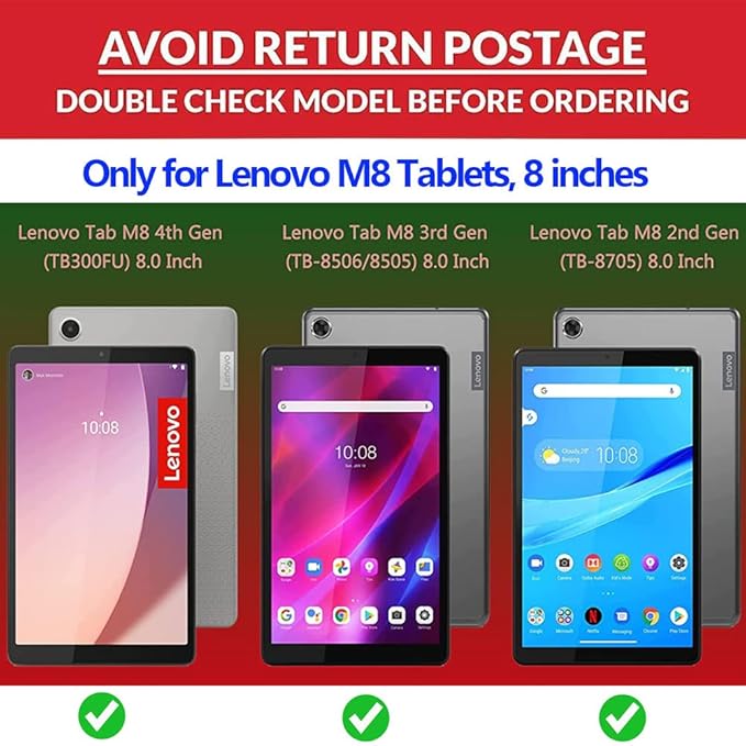 Étui pour Lenovo TAB M8 8505F 8705N M8 Gen 4 2023 8.0 Étui de Protection Léger en EVA antichoc pour MatePad T8 8.0 TCL TAB 8 LE