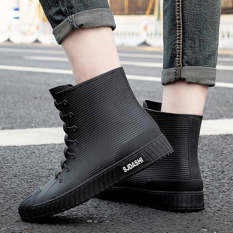 2023 Men's Fashion Short Rain Boots: Waterproof, Non-slip Rubber Shoes for Couples