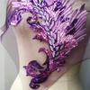 Patch Sequin Embroidery Sequin Appliques Phoenix Tail DIY Feather Appliques Sew On Patch Wedding Gown DIY Decoration