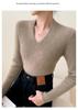 Women's Slim Fit V-Neck Cashmere Sweater - Autumn/Winter 2025 Versatile Lightweight Knit Cardigan