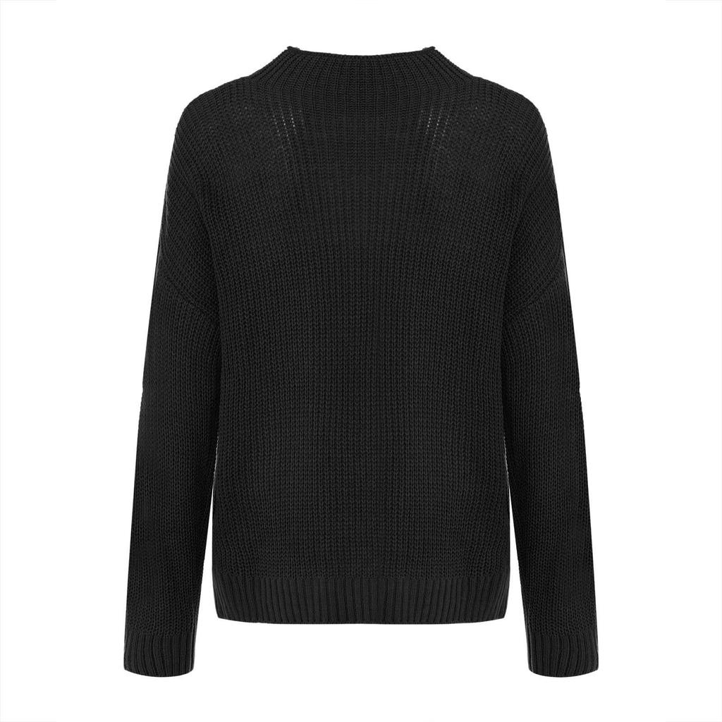 Womens Fashion Solid Long Sleeve Sweater Loose Turtleneck knitting Sweater