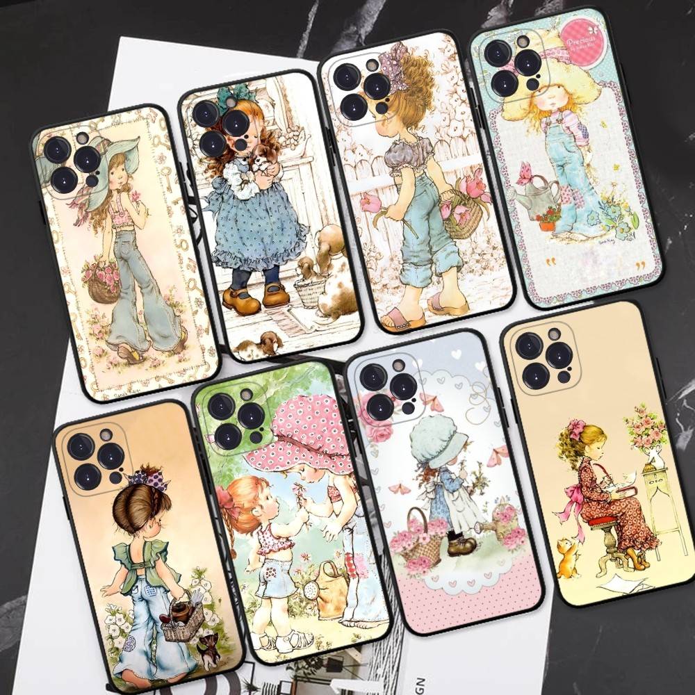 Sarah Kay Girls Cute Soft Back Phone Cover Case For IPhone 17 16 Pro Max 15 12 11 16e 13 Mini 14 15 Plus