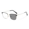 Metal Frame Photochromic Anti Blue Bifocal Reading Glasses Mens Eye Protection Vintage Square Frame Blue Light Blocking Eyewear