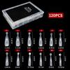 120Pcs Box-Packed Nail Mold Extension Paperless Tray Extension Nail Plate Ultrathin Reusable Transparent With Scale