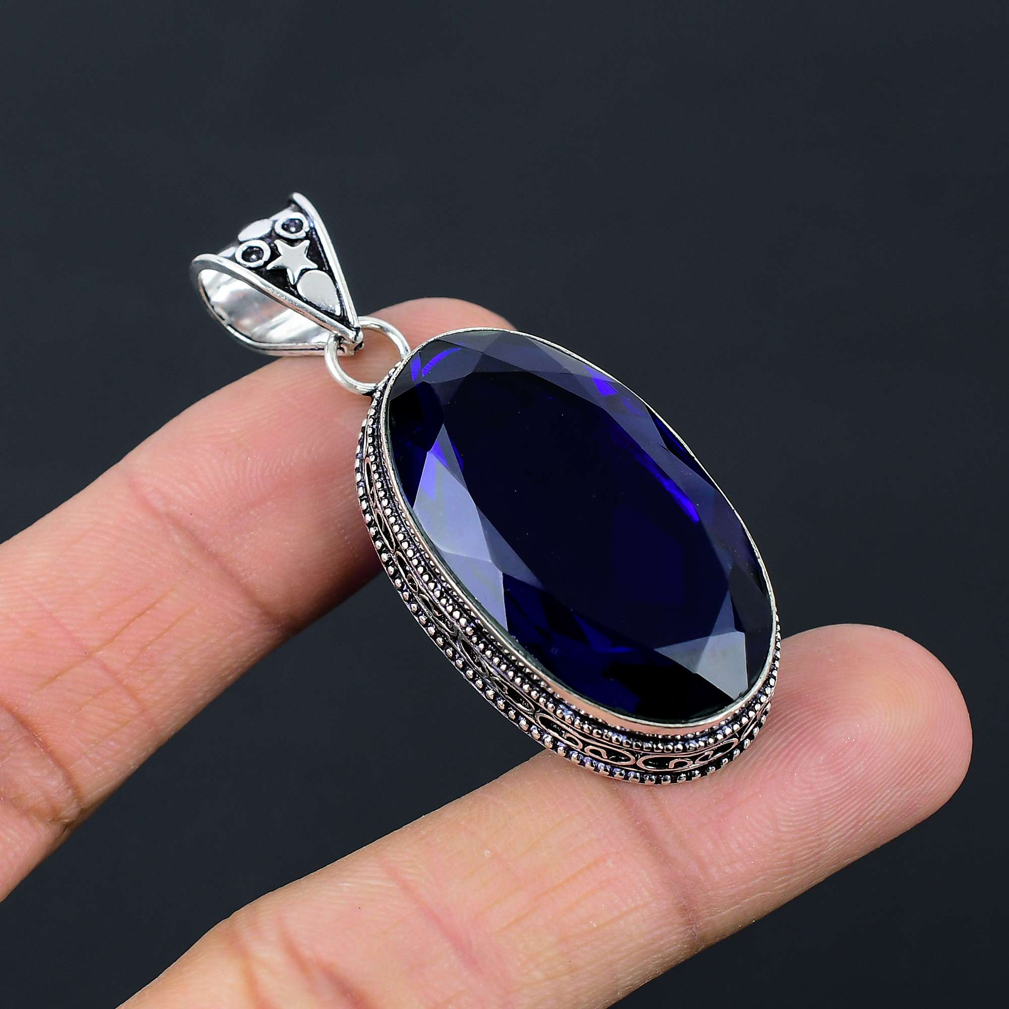 

Подвеска из драгоценного камня Танзанит, твердая подвеска из стерлингового серебра 925 пробы, ювелирный подарок для унисекс LG-012