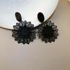1 Pair Women Earrings Hollow Out Flower Shape Jewelry Vintage Exaggerated Drop Earrings for Banquet