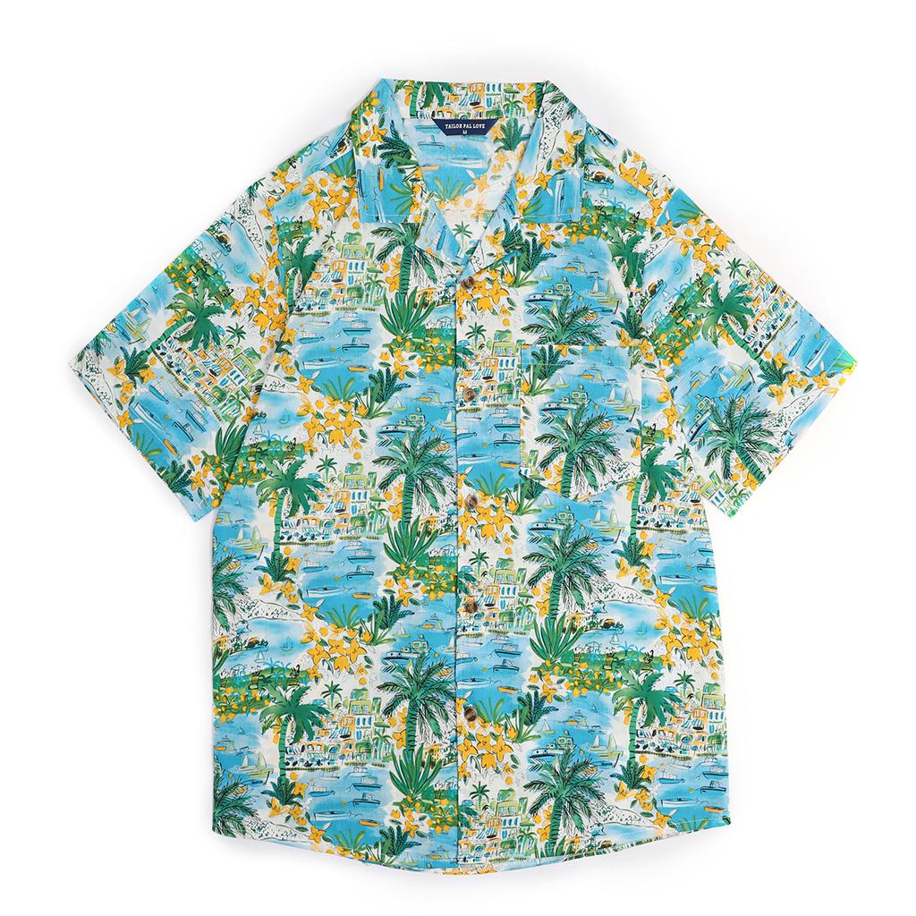 Hawaiian beach shirt casual shirt men's loose short-sleeve shirt