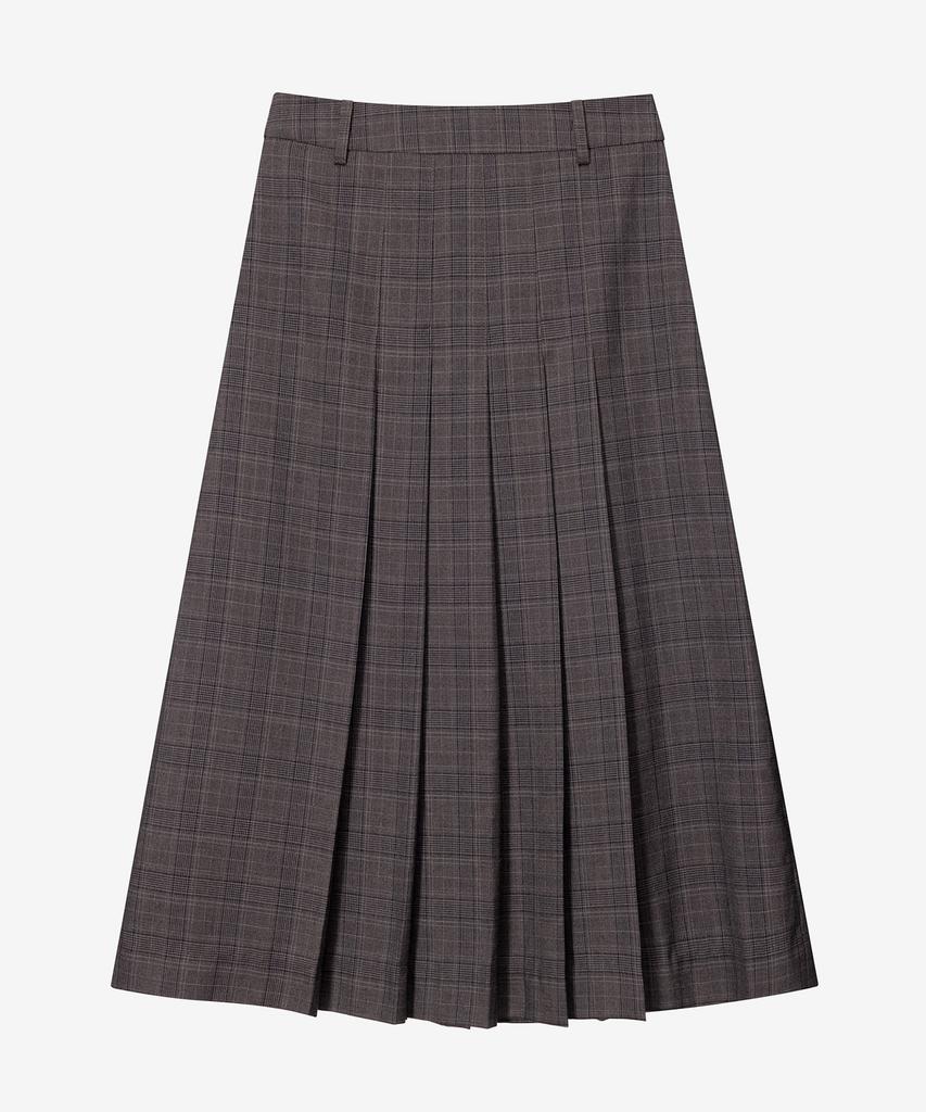 Mind Bridge Woman [W] Check Pleated Midi Skirt