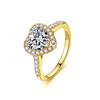 S925 Sterling Silver Moissanite Heart Engagement Ring, 1.2CT D Color