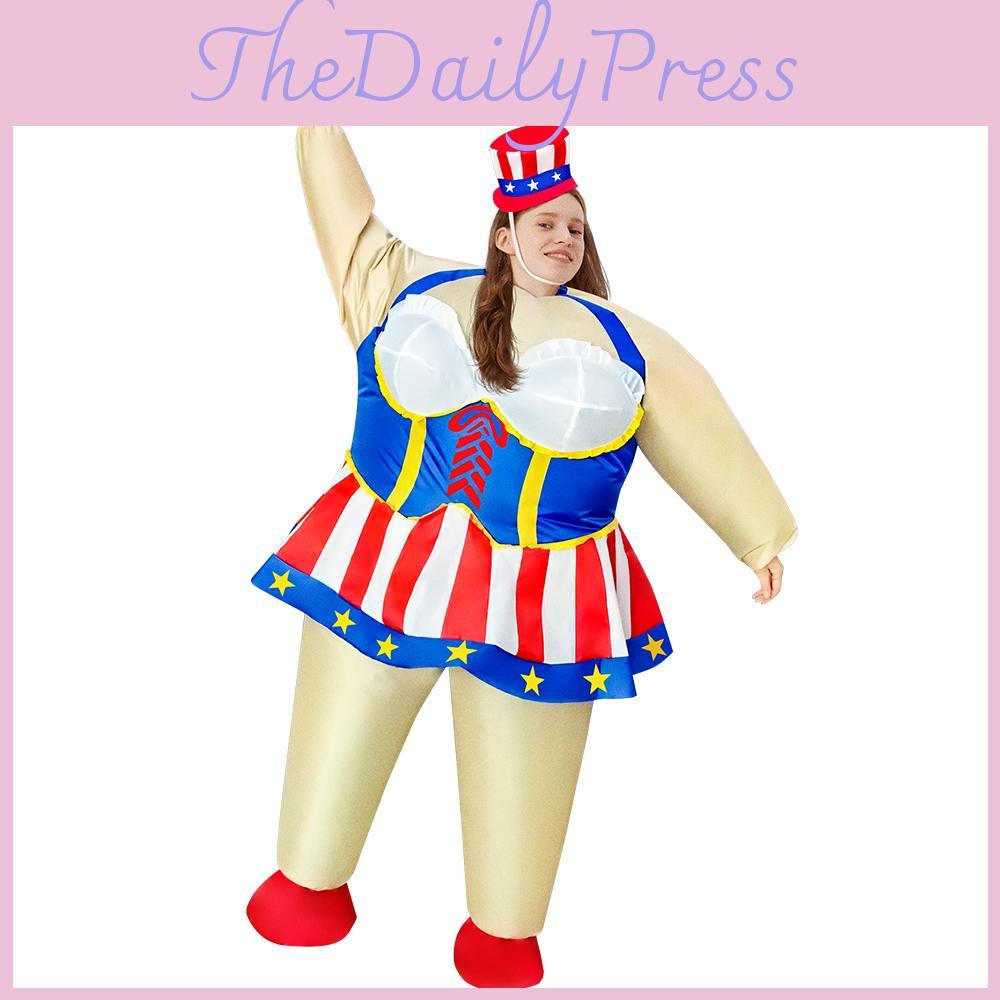 Costume Gonflable Jour de l'Indépendance Américaine Célébration Patriotique Costume de Poupée de Performance