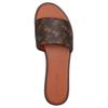 Coach Holly Round Toe Open Toe Carriage Print Slide Sandals Women Sandals Brown CAR67-W8F