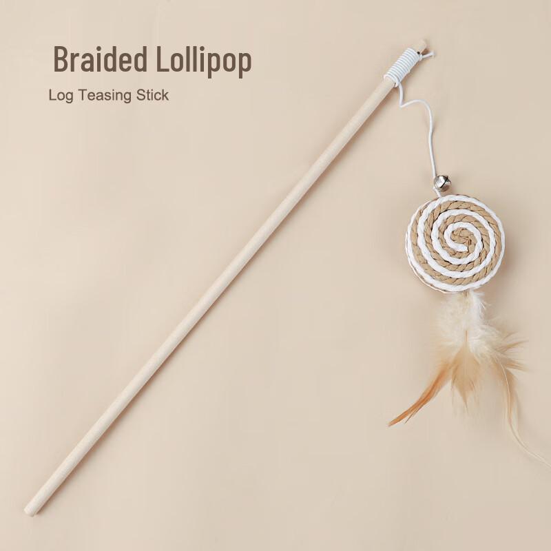 Long Wooden Cat Teaser Wand