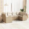 VidaXL 6-Piece Garden Sofa Set with Beige Cushions Poly Rattan 3346181