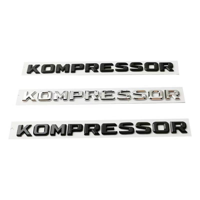 3D KOMPRESSOR Emblem Badge Letters For Benz W203 W204 W211 W210 C SLK Class ABS Glossy Black Chrome Trunk Logo Decal Accessories IX3