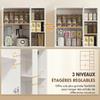 Kitchen Sideboard, High, Display Cabinet, 4 Glass Doors, 90 x 35 x 172 cm, White