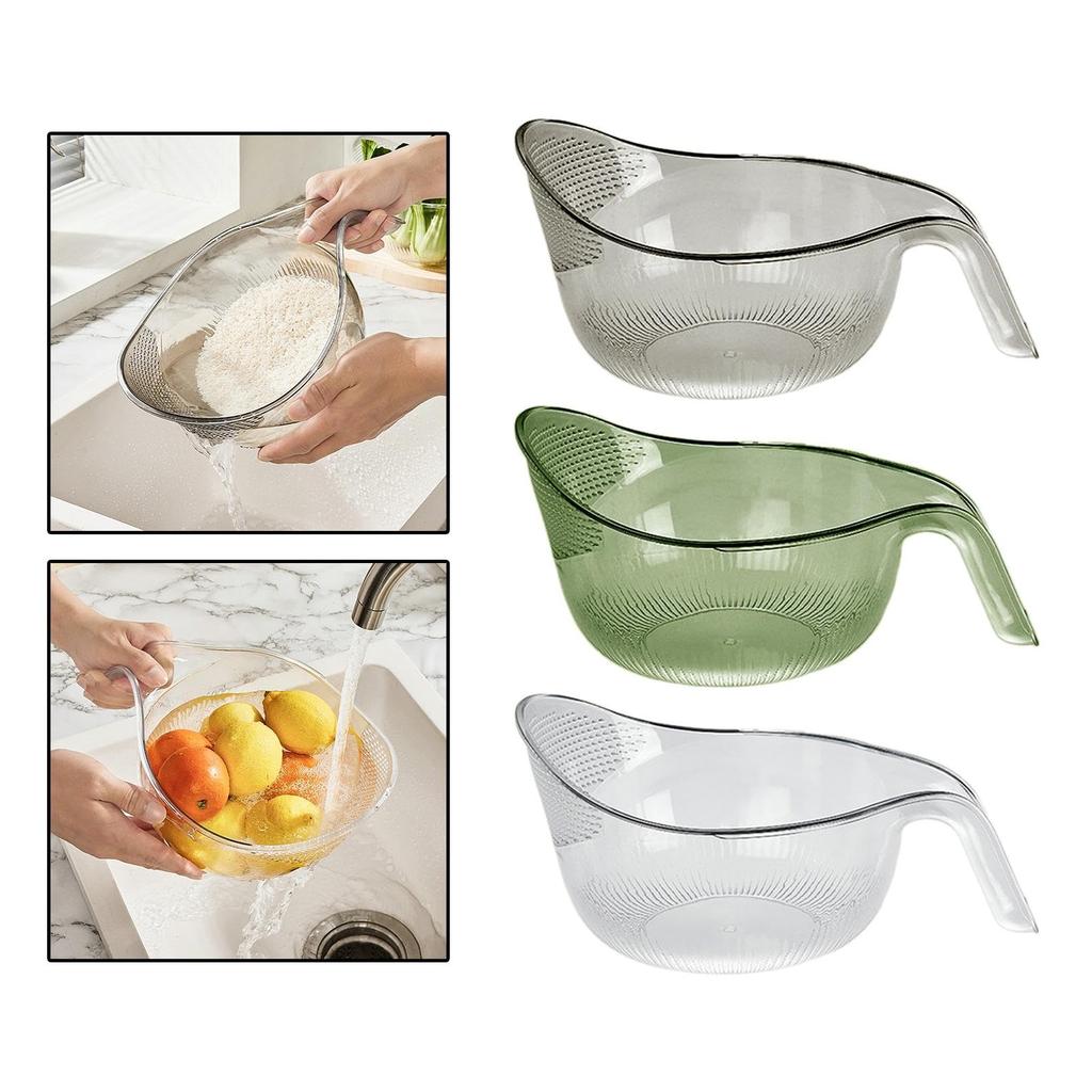 Rice Washing Colander Strainer - Fine Mesh Sieve for Draining Rice, Vegetables and Pasta - Multipurpose Kitchen Strainer Basket