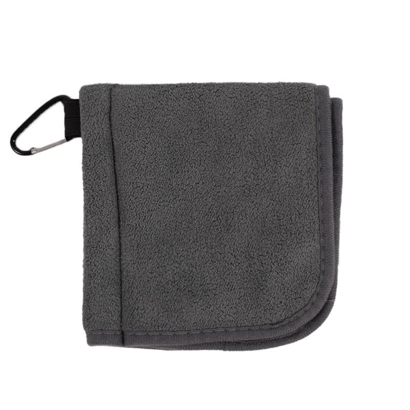 Square Microfiber Golf Ball Cleaning Towel with Carabiner Hook Water Absorption Cleaner Club for Head Wipe Cloth Clean