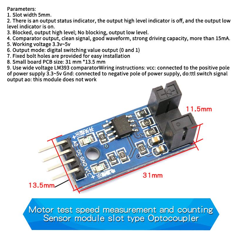 Through-Beam Photoelectric Sensor Infrared Through-Beam Counting Sensor Slot Type Optocoupler Module Board For Arduino/51/AVR/PI