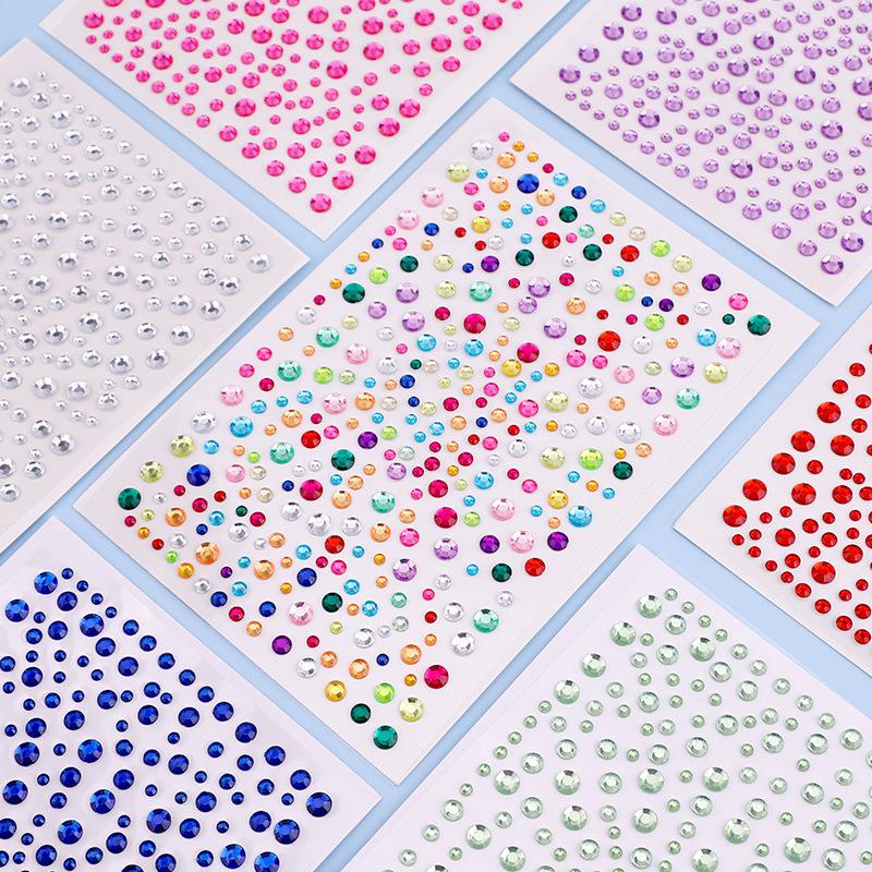 1Pcs Music Festival Party Face Jewelry Decoration Rhinestone Crystal Kids Toy DIY Diamond Stickers Eye Makeup Self-adhesive Nail