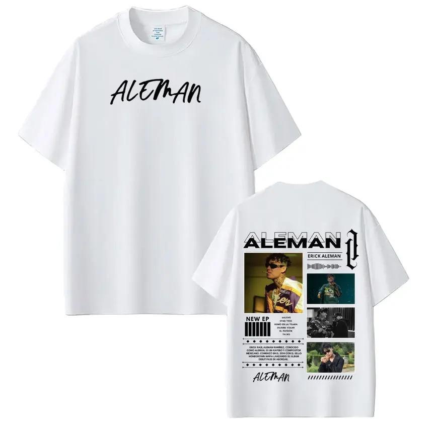 T-shirt Imprimé Tournée Nouvel Album du rappeur Aleman Unisexe Style HipHop Lâche Mode Manches Courtes T-shirts Décontractés