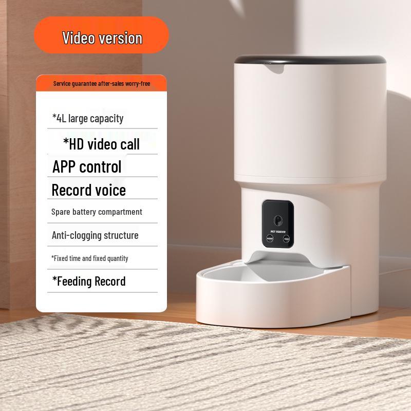 Smart WiFi Pet Feeder: Automatic, Timed  Remote Controlled Feeding Machine Plastic Bowl