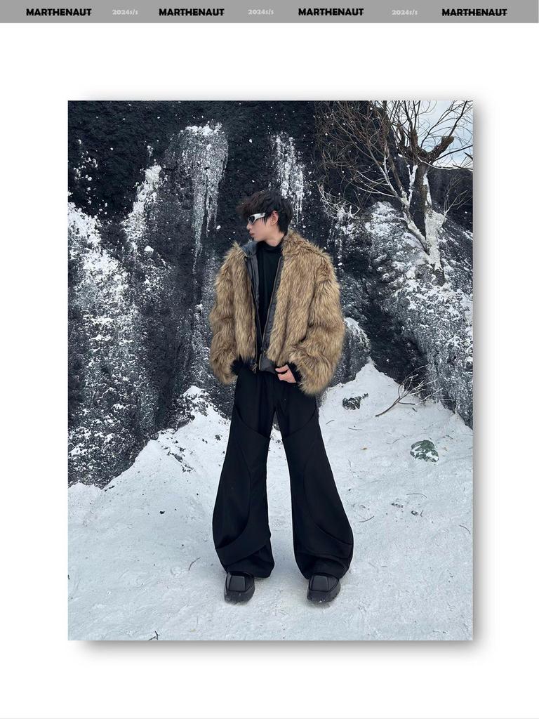 Men's Premium Double-Sided Leather-Fur Winter Jacket with Velvet Lining