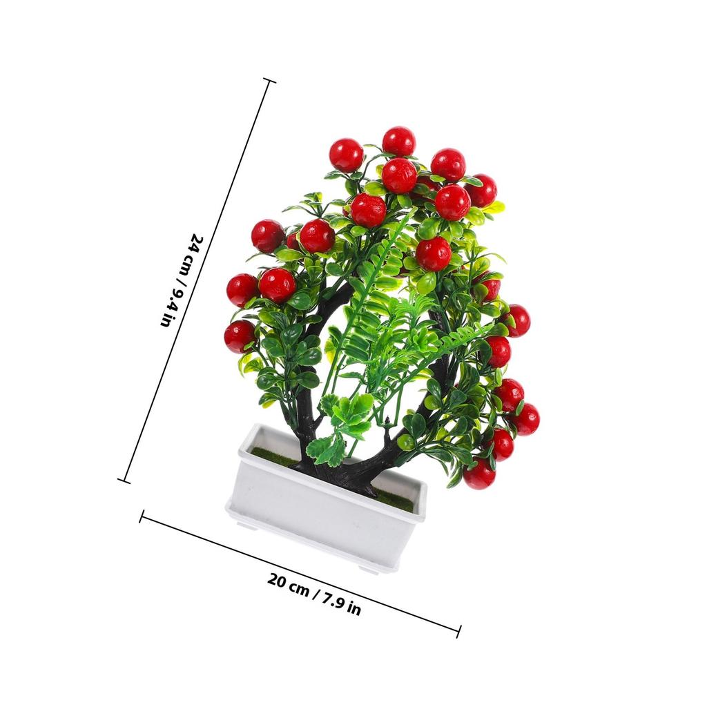 Fake Fruit Tree Decor Plastic Artificial Fruit Tree with Pot Natural Looking Simulation Bonsai for Desktop Table Centerpiece