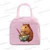 Cute Capybara Print Women Men Lunch Bag Fashion Animal Capybara Portable Insulated Bags School Kids Multifunctional Food Handbag