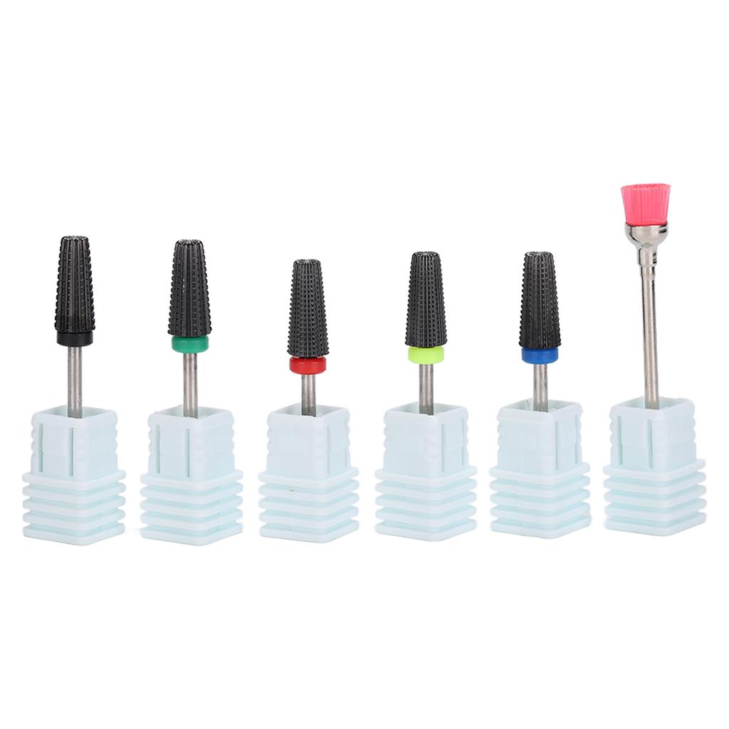 Nail Drill Bits Set Tungsten Steel Gel Polish Removal Dust Brush Nail Polishing Grinding Head Kit