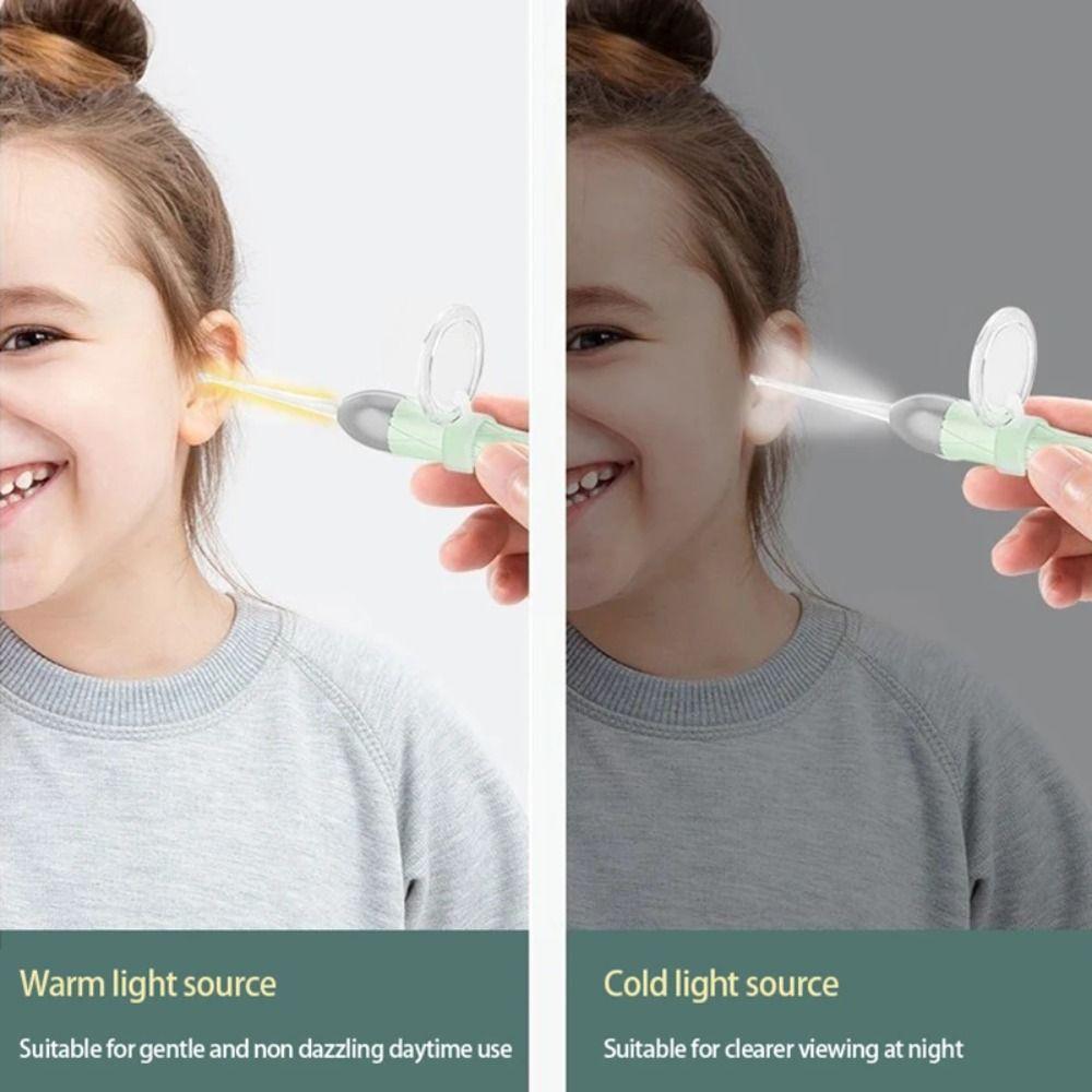 8X Magnifying Glass Luminous Ear Spoon 2 Soft Spoon USB Ear Cleaner LED Light Earpick Adults