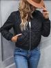 Mantel Damen Mode Einfarbig Stehkragen Plaid Slim Baseball Gepolsterte Jacke
