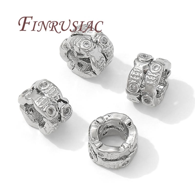 18K Gold Plated Brass with Zircon Spacer Beads For Jewelry Making,Bracelets Bead,Separators For Beads,DIY Beading Accessories