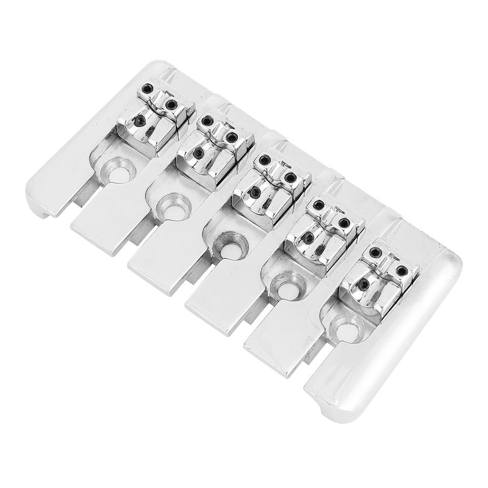 5 String Electric Bass Guitar Saddle Set with 5 Screws Wrench Repair Parts