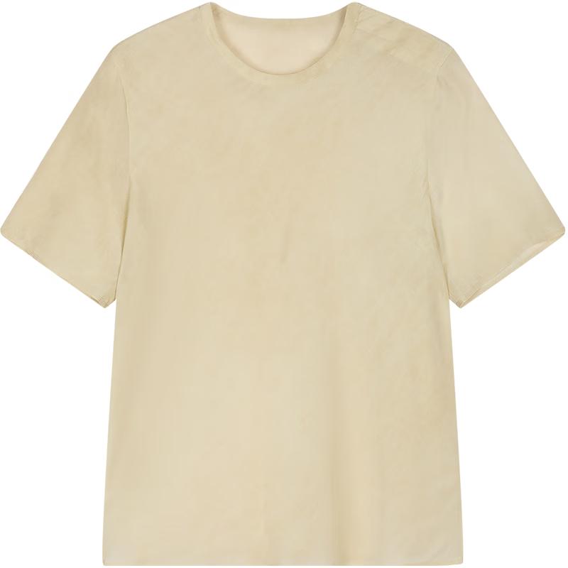 LESS 2025 Autumn Longline Round Neck Short Sleeve Loose Shirt M