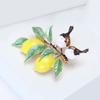 Cartoon Style Lemon Bird Alloy Safety Badge Pin Spring Summer Fashion Unisex Brooch Decorative Scarf Clip Bag Charm