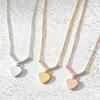 Stainless Steel V-shaped Multi-diamond Heart Pendant Necklace with Laser UV Color Printing
