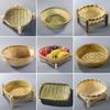 Hand-Woven Bamboo Fruit Basket with Base