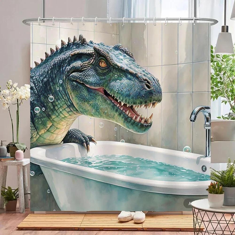 Amusing and creative animal shower curtain waterproof bathroom curtain funny bathing Lion, tiger and bear partition bath curtain