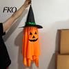 Reused Halloween Party Decorations Cute Hanging Decor, Pumpkin Ghost Pendant with Decorative Holiday Items for Home Wizard Hat, Spooky Witch Ornament