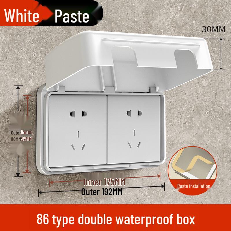 Type 86 Waterproof Bathroom Switch Socket Cover - Transparent Adhesive Splash Box for Power Protection