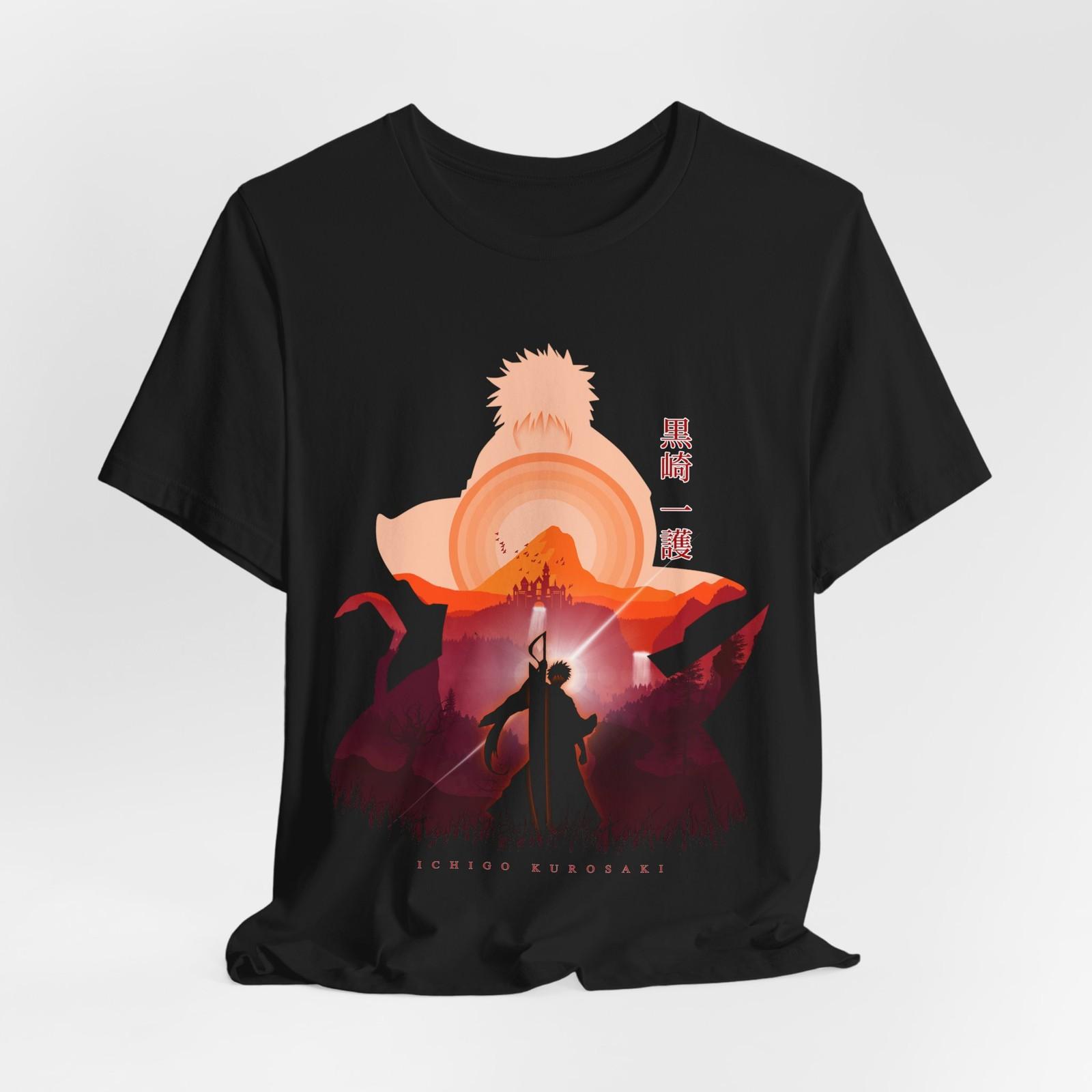 

Bleach Anime T-Shirt Mens Womens Tees Top Tee Tops, Ichigo Kurosaki Shirt, Japanese Manga Graphic Top, Unisex XL