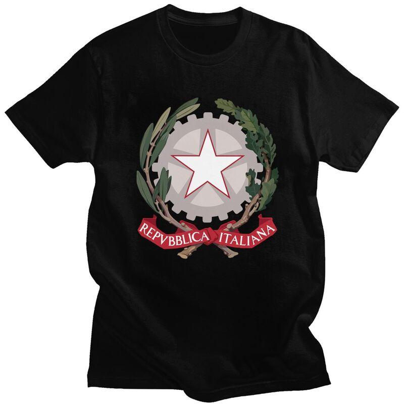 Custom Emblem Of Italy T Shirts Men 100% Cotton Tees Italian Flag Tshirt Short-Sleeve Fashion T-shirt - Men s Summer Cotton G... S разноцветный